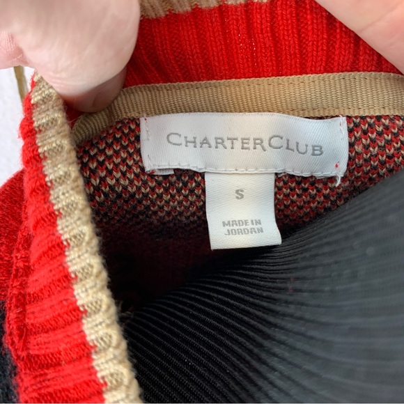 Charter Club For Macy’s Red Leopard Print Sweater Size Small - Picture 8 of 10